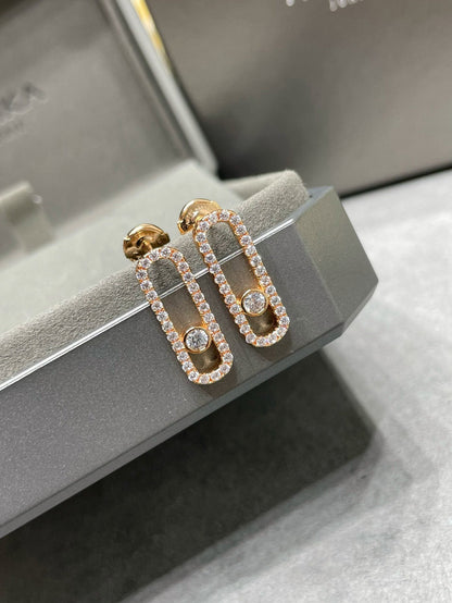 [Panda Jewelry]MOVE UNO STUD DIAMOND PAVED EARRINGS