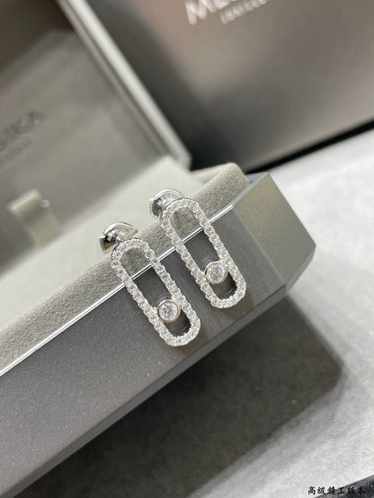 [Panda Jewelry]MOVE UNO STUD DIAMOND PAVED EARRINGS