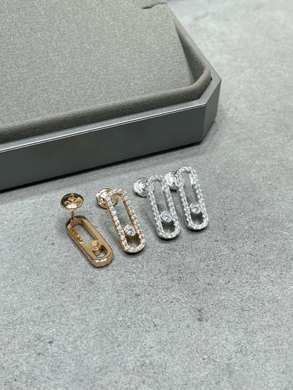 [Panda Jewelry]MOVE UNO STUD DIAMOND PAVED EARRINGS