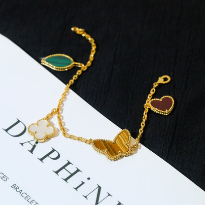 [Panda Jewelry]LUCKY SPRING 5 MOTIF GOLD BRACELET