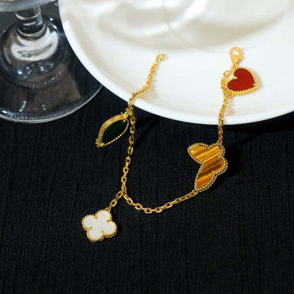 [Panda Jewelry]LUCKY SPRING 5 MOTIF GOLD BRACELET