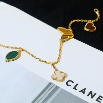 [Panda Jewelry]LUCKY SPRING 5 MOTIF GOLD BRACELET
