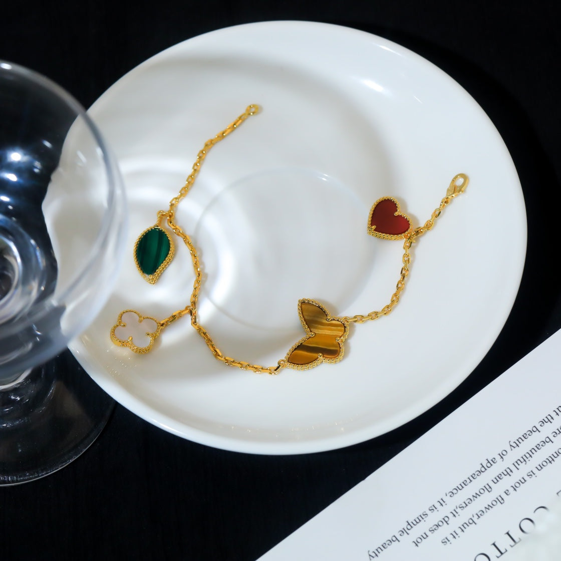 [Panda Jewelry]LUCKY SPRING 5 MOTIF GOLD BRACELET