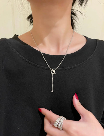 [Panda Jewelry]FINESSE SILVER DIAMOND NECKLACE