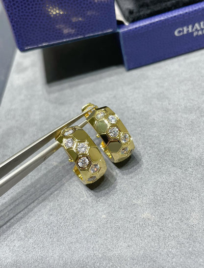 [Panda Jewelry]BEE LOVE DIAMOND HOOP EARRINGS