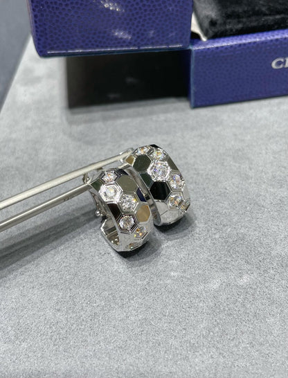 [Panda Jewelry]BEE LOVE DIAMOND HOOP EARRINGS