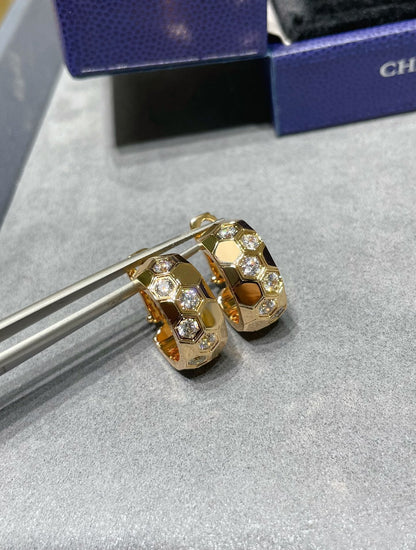 [Panda Jewelry]BEE LOVE DIAMOND HOOP EARRINGS