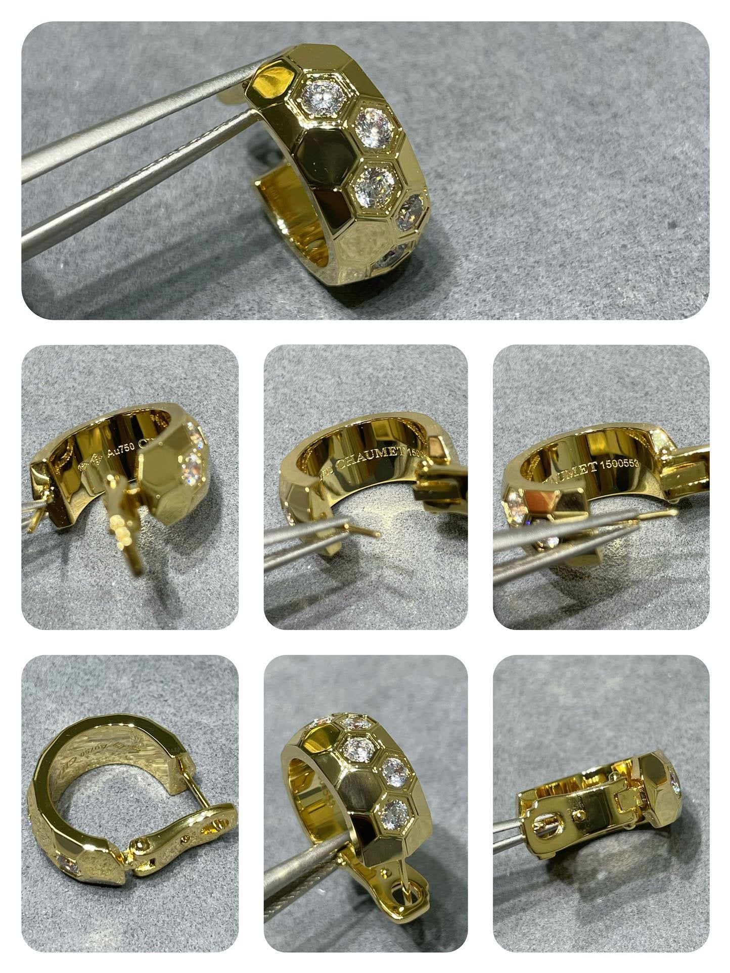 [Panda Jewelry]BEE LOVE DIAMOND HOOP EARRINGS