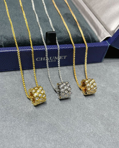 [Panda Jewelry]BEE LOVE DIAMOND PAVED 3 ROW NECKLACE