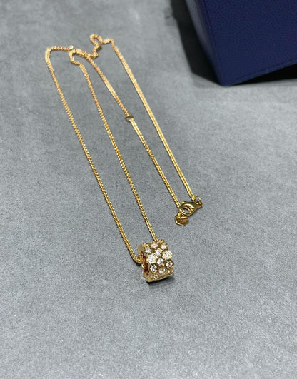 [Panda Jewelry]BEE LOVE DIAMOND PAVED 3 ROW NECKLACE