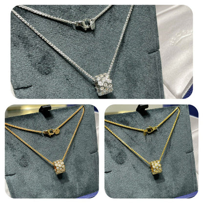 [Panda Jewelry]BEE LOVE DIAMOND PAVED 3 ROW NECKLACE