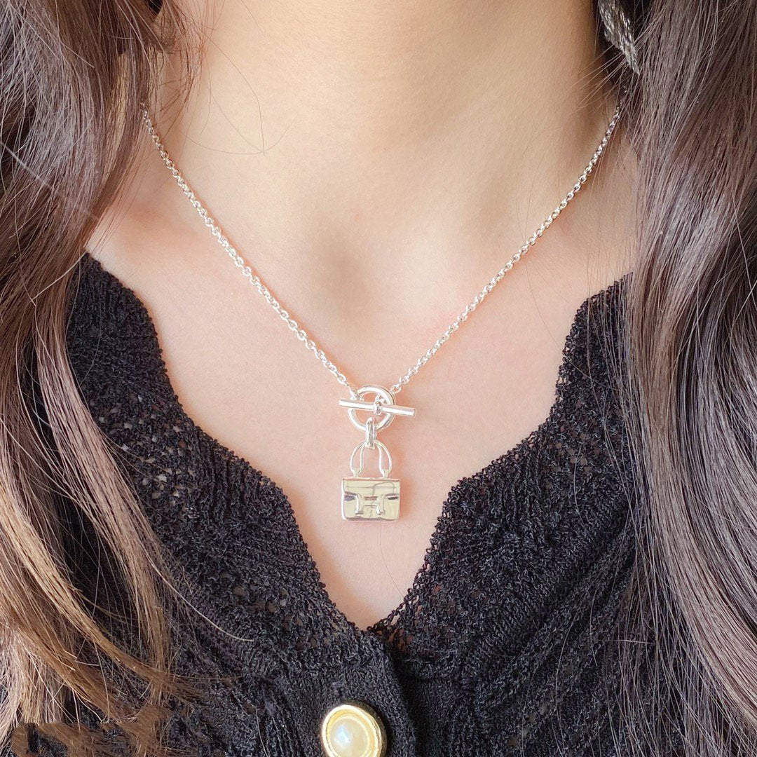 [Panda Jewelry]CONSTANCE PEDANT SILVER NECKLACE
