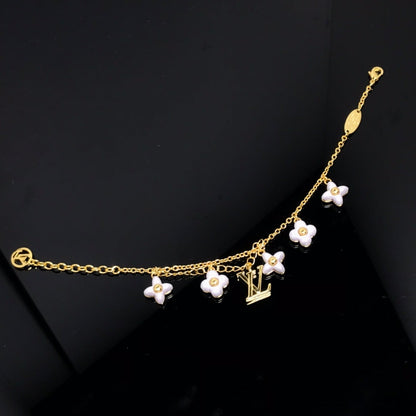 [Panda Jewelry]LOGO 6 MOTIF STAR AND SUN GOLD BRACELET