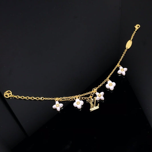 [Panda Jewelry]LOGO 6 MOTIF STAR AND SUN GOLD BRACELET