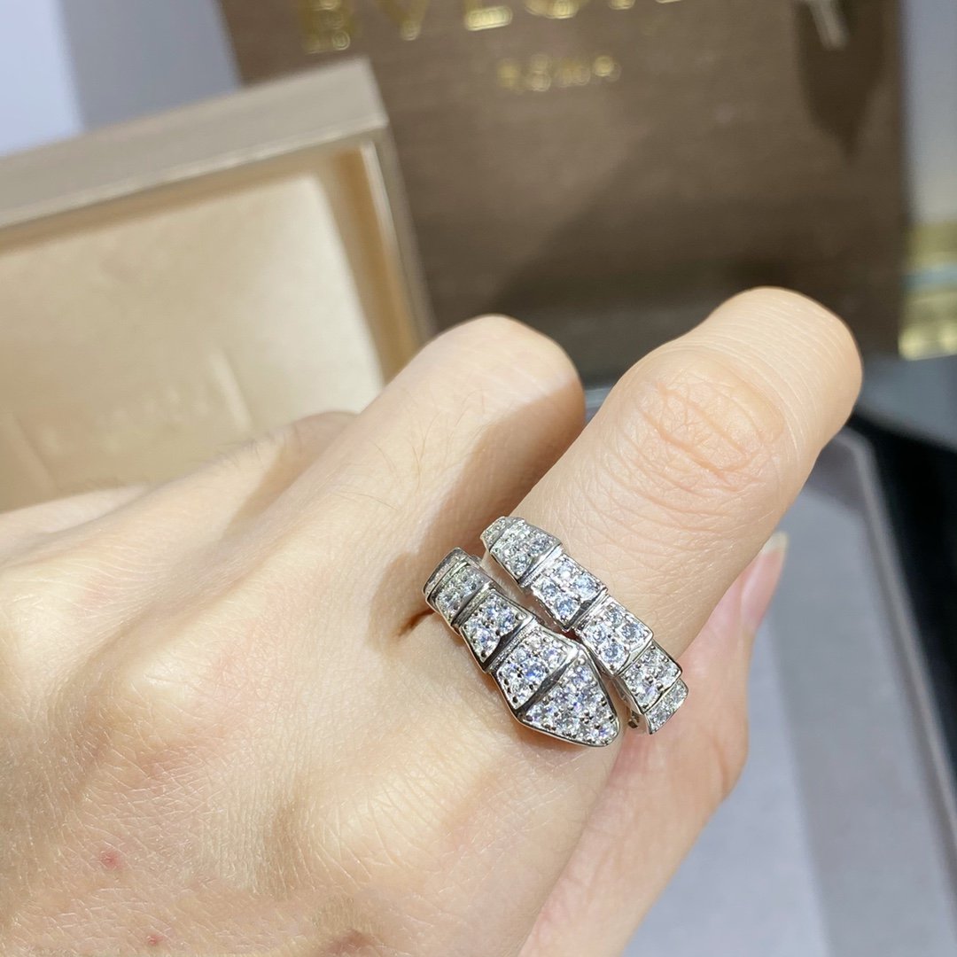 [Panda Jewelry]SERPENTI RING SILVER DIAMOND PAVED