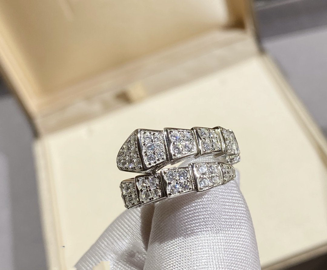 [Panda Jewelry]SERPENTI RING SILVER DIAMOND PAVED