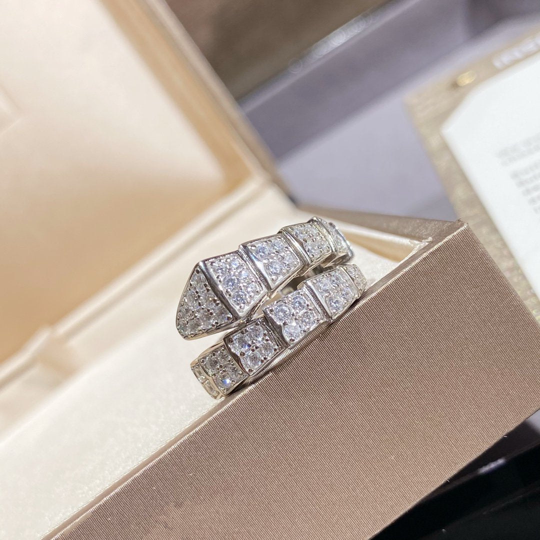 [Panda Jewelry]SERPENTI RING SILVER DIAMOND PAVED