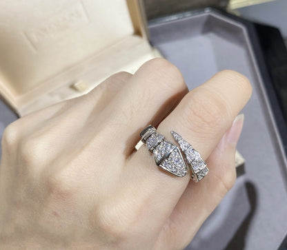 [Panda Jewelry]SERPENTI LARGE RING SILVER DIAMOND PAVED