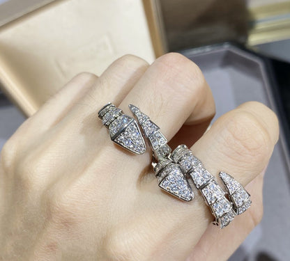 [Panda Jewelry]SERPENTI LARGE RING SILVER DIAMOND PAVED