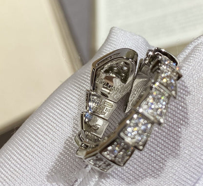[Panda Jewelry]SERPENTI LARGE RING SILVER DIAMOND PAVED