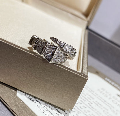 [Panda Jewelry]SERPENTI LARGE RING SILVER DIAMOND PAVED