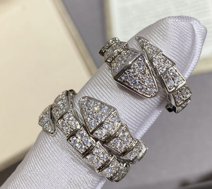 [Panda Jewelry]SERPENTI LARGE RING SILVER DIAMOND PAVED