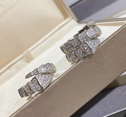 [Panda Jewelry]SERPENTI LARGE RING SILVER DIAMOND PAVED