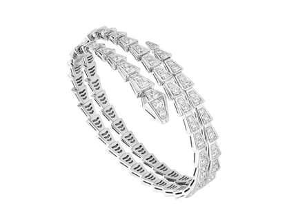 [Panda Jewelry]SERPENTI BRACELET SILVER DIAMOND DOUBLE ROW
