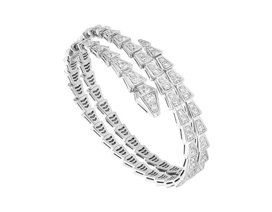 [Panda Jewelry]SERPENTI BRACELET SILVER DIAMOND DOUBLE ROW