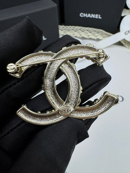 [Panda Jewelry]26C Pink-White Enamel Ice Cream Cone Double C Brooch