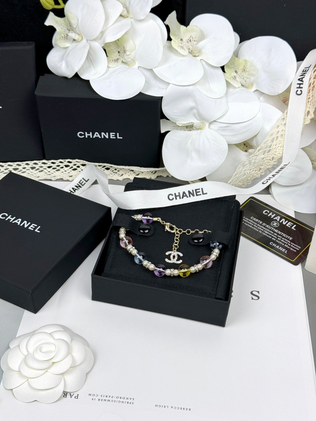 [Panda Jewelry]Colorful Transparent Resin Bracelet