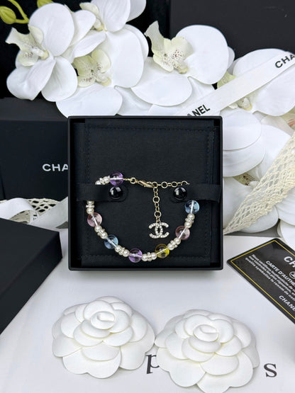 [Panda Jewelry]Colorful Transparent Resin Bracelet