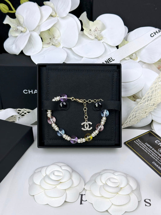[Panda Jewelry]Colorful Transparent Resin Bracelet
