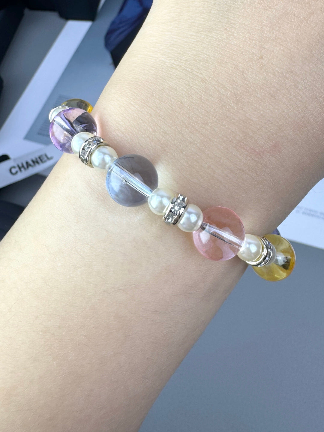 [Panda Jewelry]Colorful Transparent Resin Bracelet