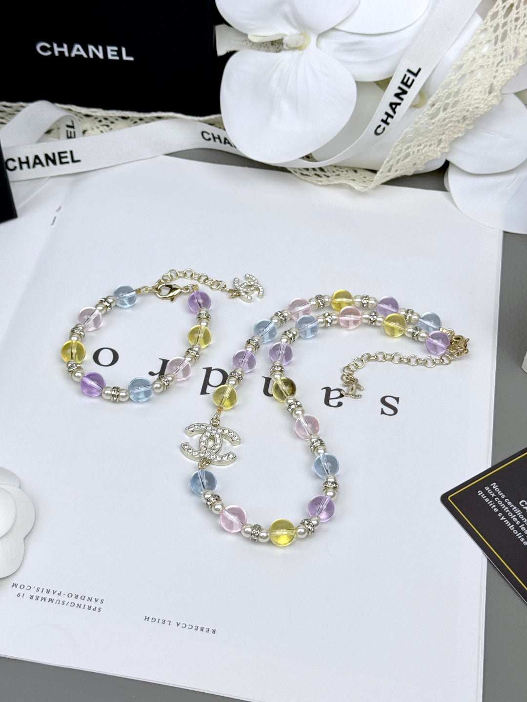 [Panda Jewelry]Colorful Transparent Resin Bracelet