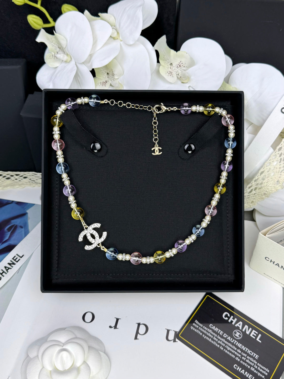 [Panda Jewelry]26C New Spring Collection Colorful Transparent Resin Necklace