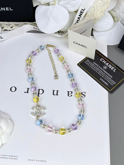 [Panda Jewelry]26C New Spring Collection Colorful Transparent Resin Necklace