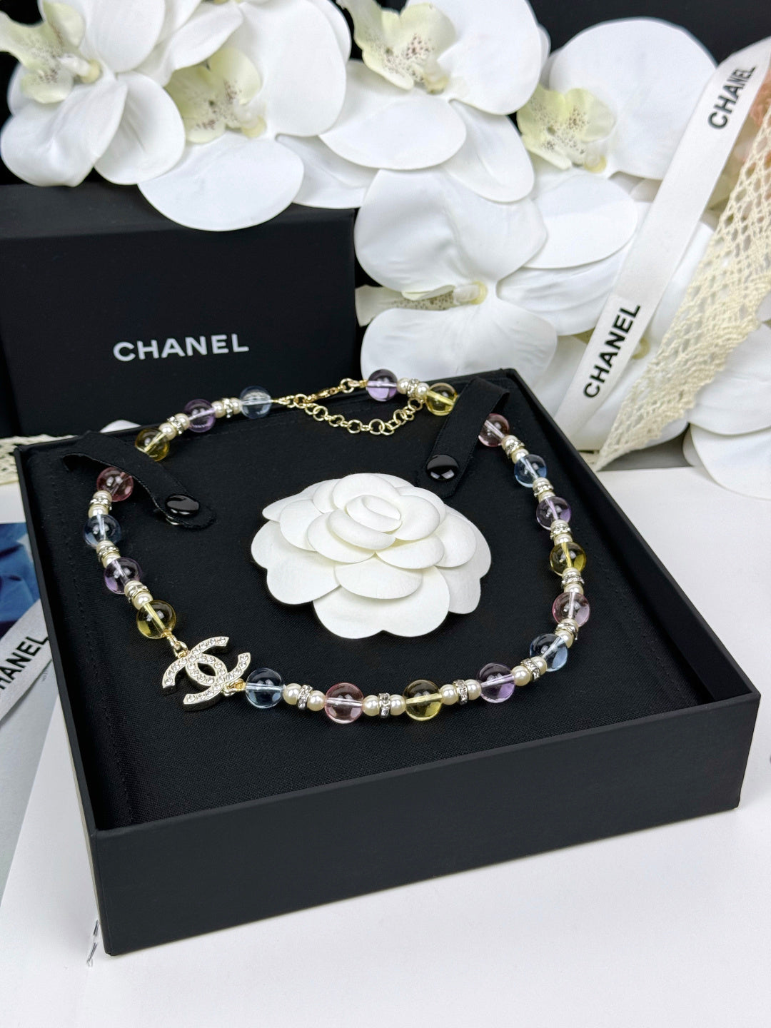 [Panda Jewelry]26C New Spring Collection Colorful Transparent Resin Necklace