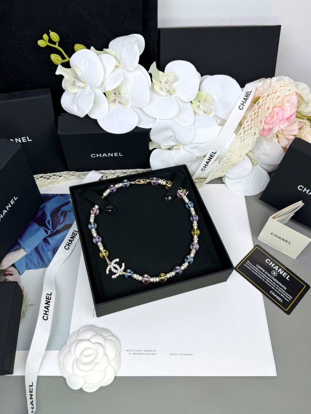 [Panda Jewelry]26C New Spring Collection Colorful Transparent Resin Necklace