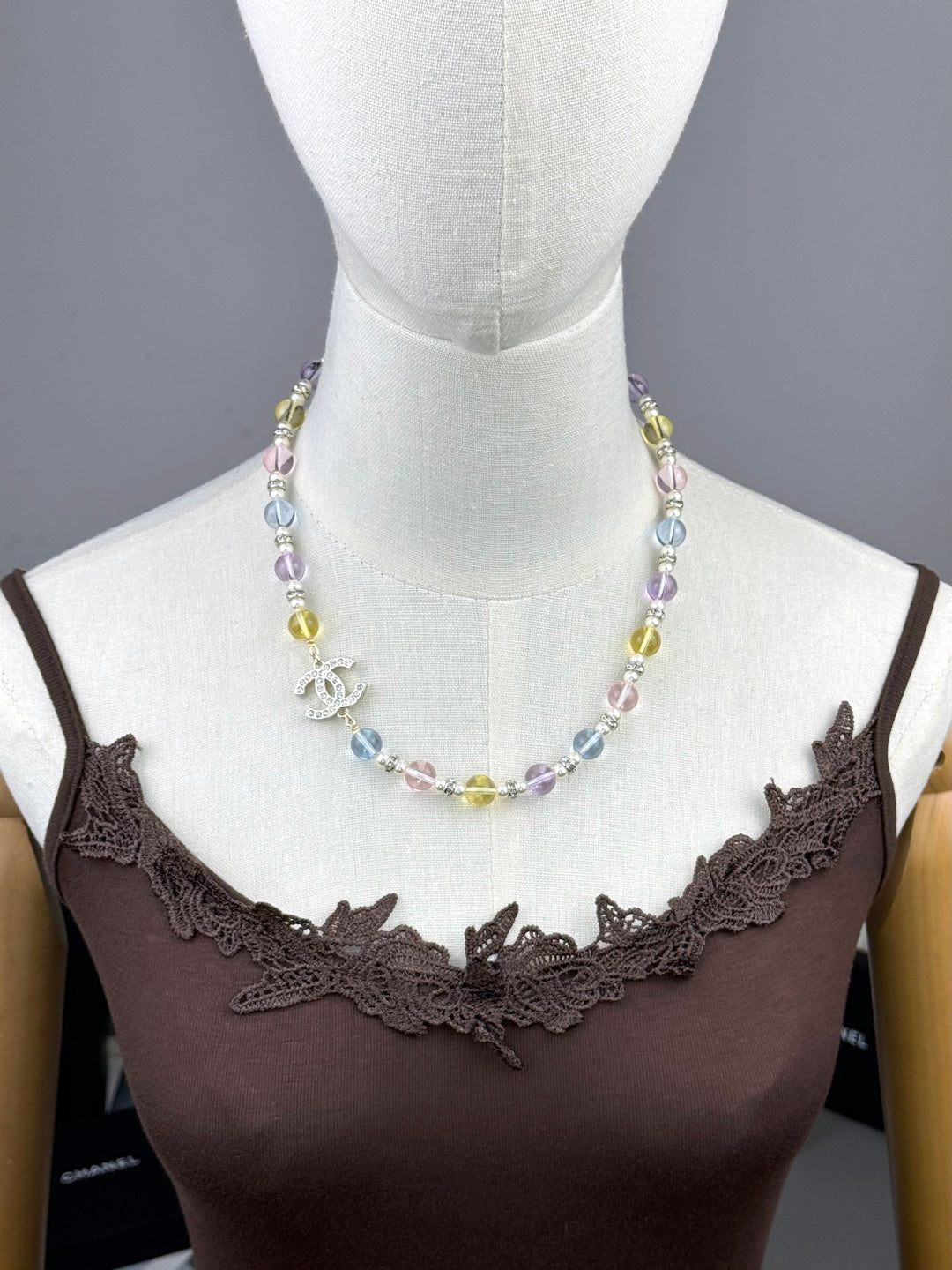 [Panda Jewelry]26C New Spring Collection Colorful Transparent Resin Necklace
