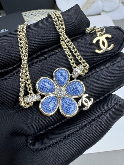 [Panda Jewelry]VOLTE New Blue Floral Double-Layer Bracelet