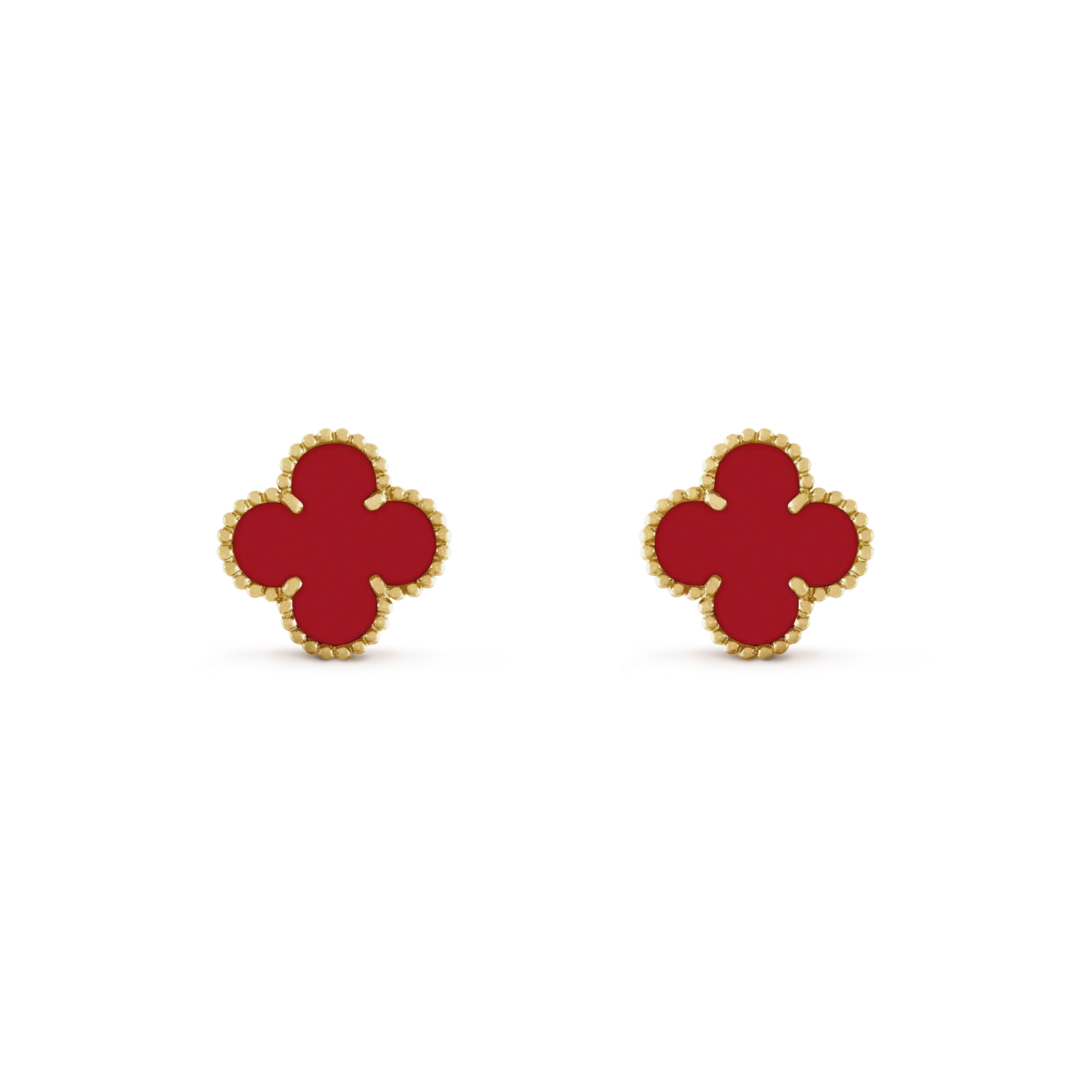 [Panda Jewelry]CLOVER MINI 9.5MM CARNELIAN EARRINGS