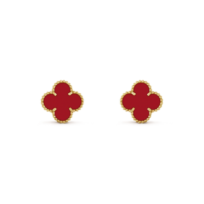 [Panda Jewelry]CLOVER MINI 9.5MM CARNELIAN EARRINGS