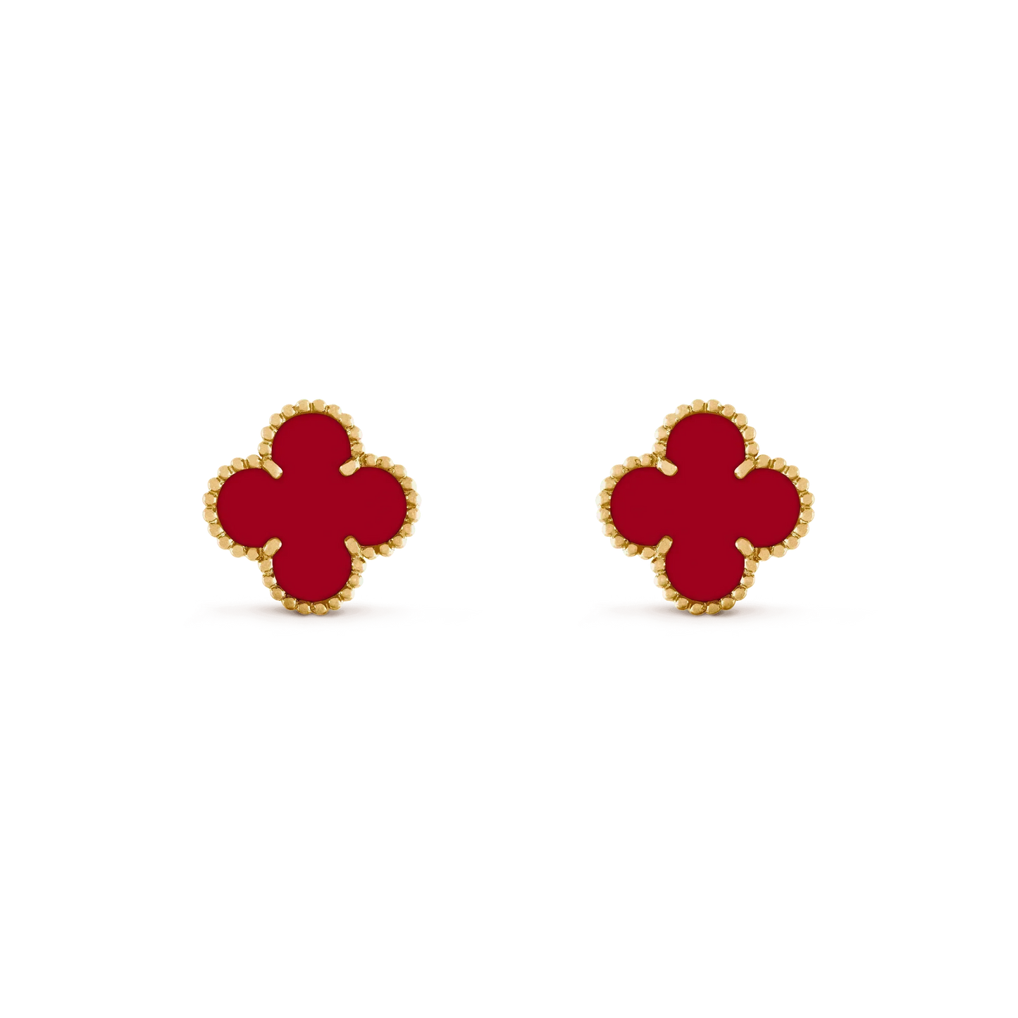 [Panda Jewelry]CLOVER MEDIUM 1 MOTIFS CARNELIAN  EARRINGS