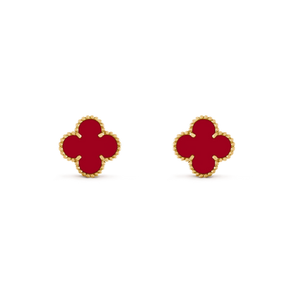 [Panda Jewelry]CLOVER MEDIUM 1 MOTIFS CARNELIAN  EARRINGS