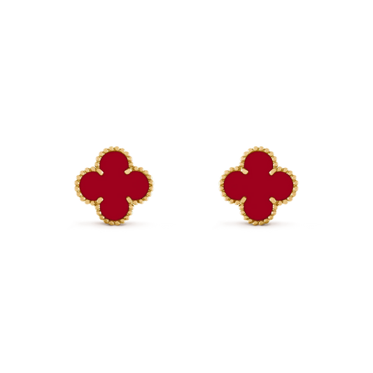 [Panda Jewelry]CLOVER MEDIUM 1 MOTIFS CARNELIAN  EARRINGS