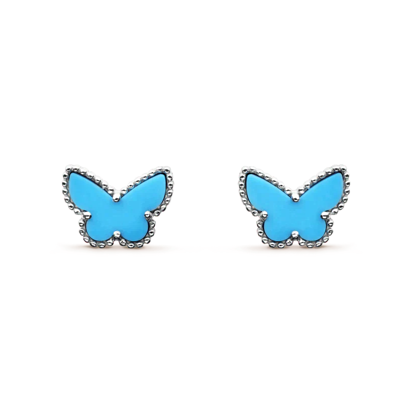 [Panda Jewelry]BUTTERFLY TURQUOISE EARRINGS SILVER
