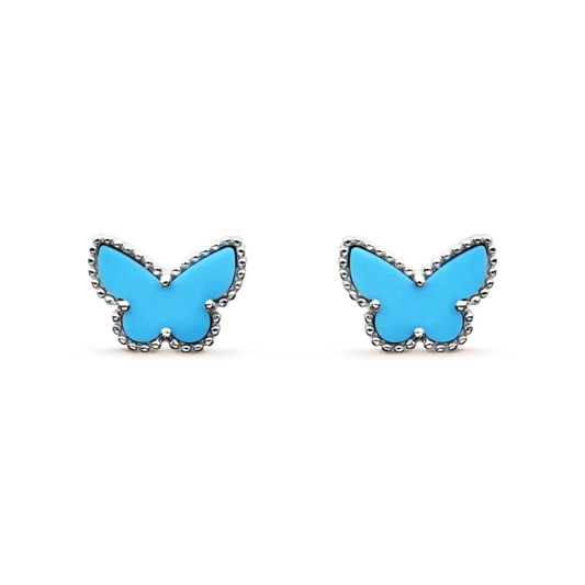 [Panda Jewelry]BUTTERFLY TURQUOISE EARRINGS SILVER