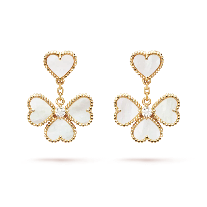 [Panda Jewelry]CLOVER SWEET WHITE MOP EARRINGS