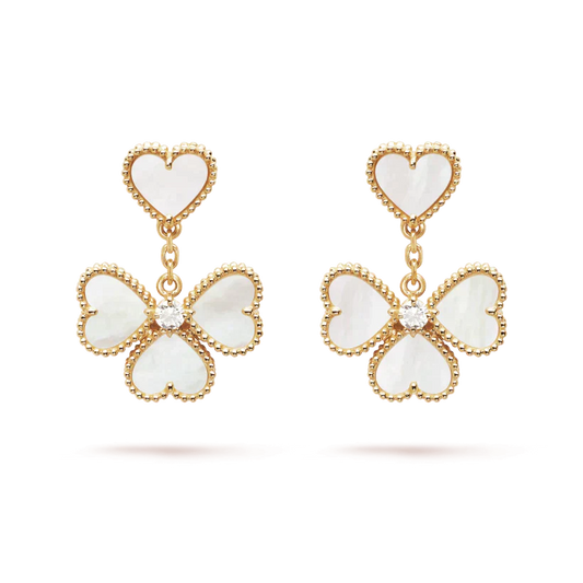 [Panda Jewelry]CLOVER SWEET WHITE MOP EARRINGS